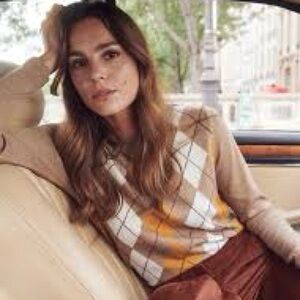 Sézane merino wool argyle sweater